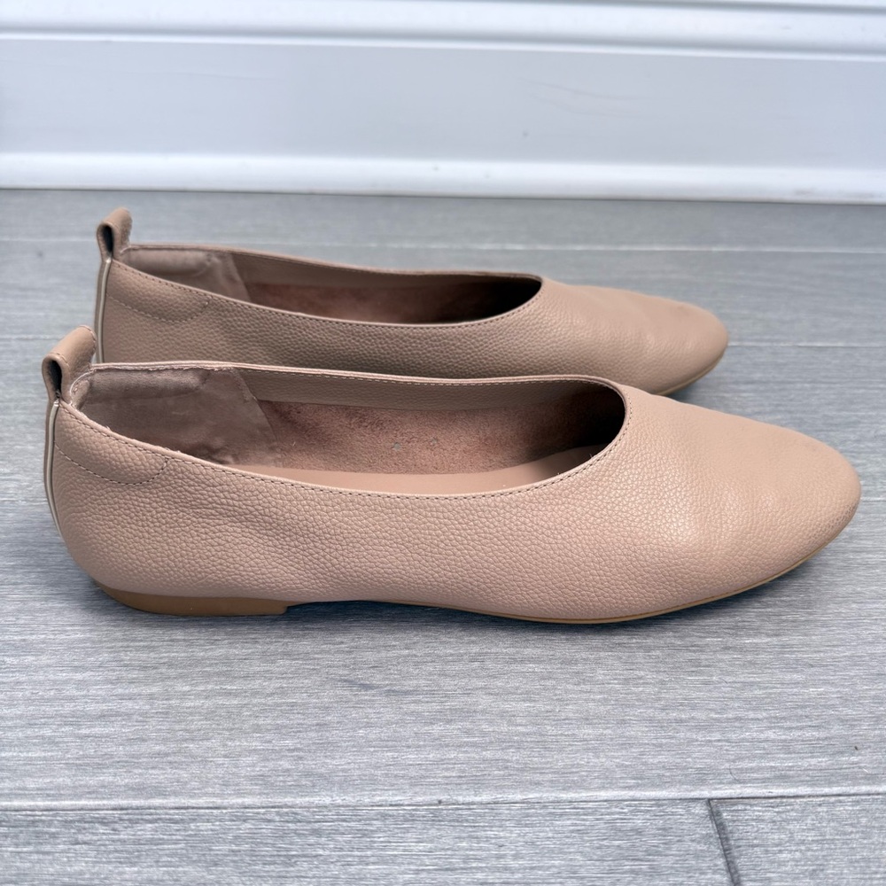 Everlane The Day Glove Ballet Flats Tan Nude Leather Minimalist Comfort Shoes 9 - Picture 8 of 13